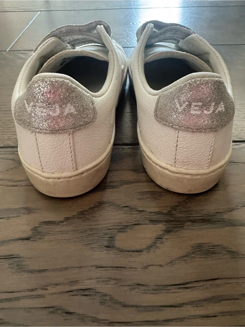 Veja Kids Cream & Pink Velcro Sneakers